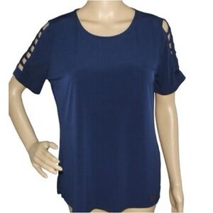 Michael Kors Blouse, Navy Blue (NWT) (SZ XL)